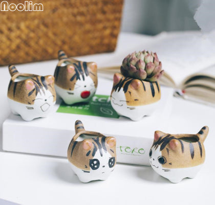 Cute Cat Flower Pots Ceramic Cartoon